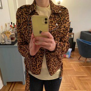 Nasty Gal Leopard Motorcycle Jacket